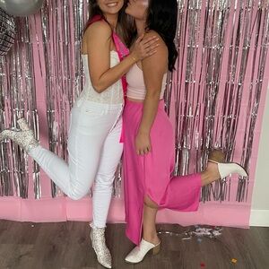 //A NEW DAY// Bright Pink Midi Women's Silk Skirt